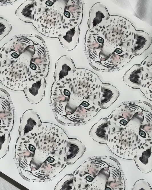 Snow Leopard Fabric Wall Decals