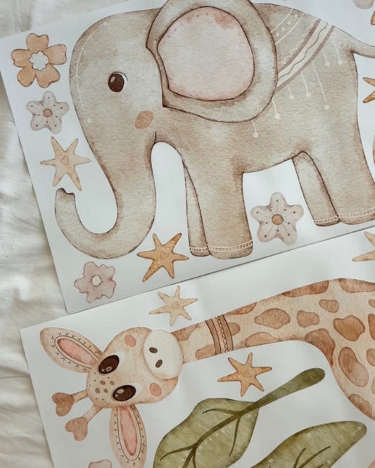 Safari Friends Fabric Wall Decals