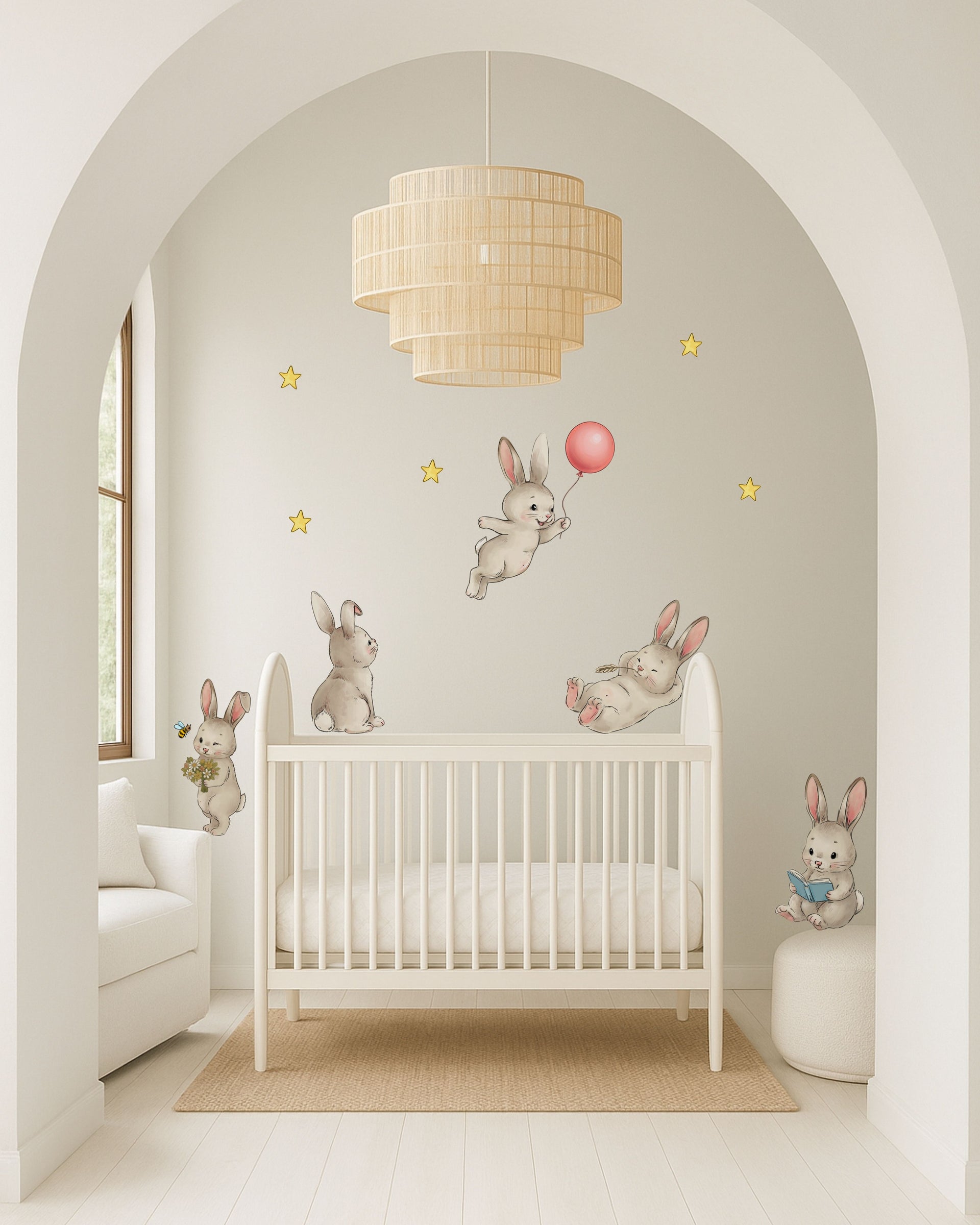 Bunny Friends Fabric Wall Decals