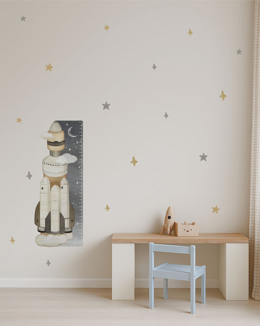 Space Growth Chart Fabric Wall Decals - Rocket