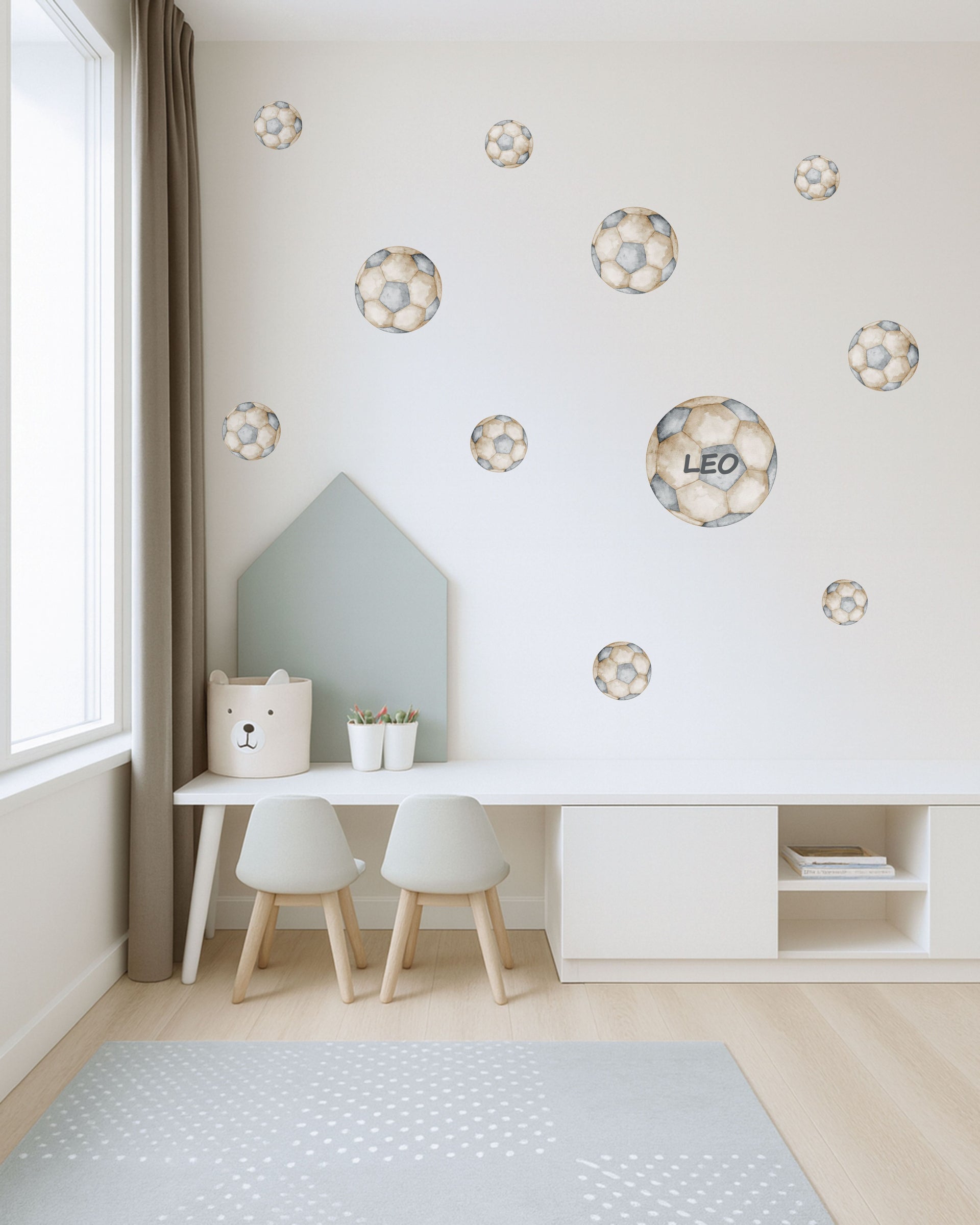 Watercolor Soccer Ball Fabric Wall Decals