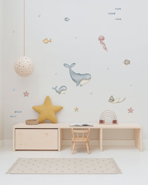 Ocean Fabric Wall Decals