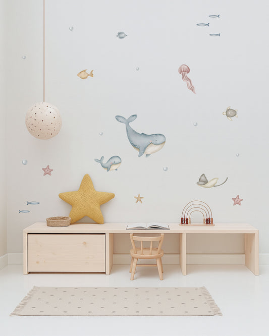 Ocean Fabric Wall Decals