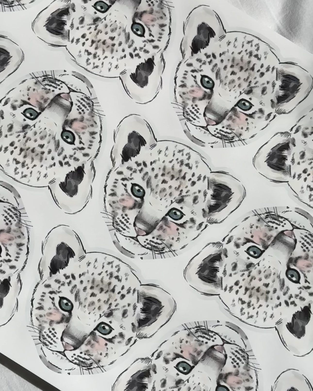 Snow Leopard Fabric Wall Decals