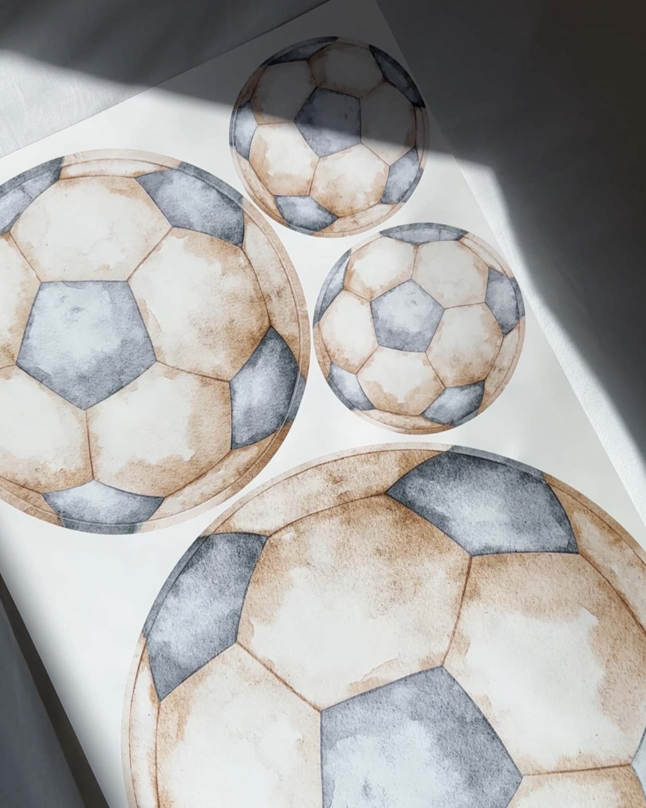 Watercolor Soccer Ball Fabric Wall Decals