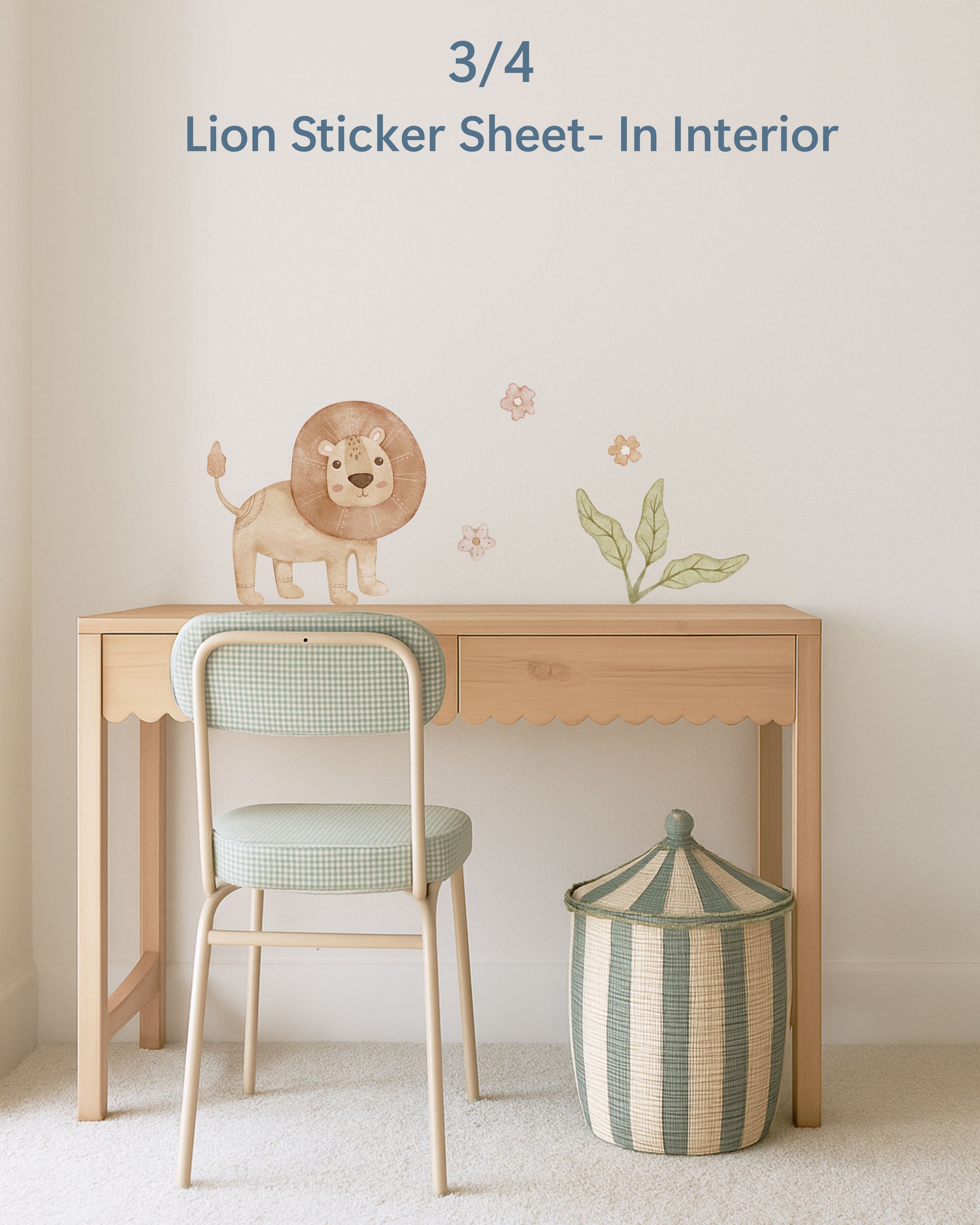 Safari Party Favors for Kids | Fabric Wall Decals Gift Set of 4 | Nursery Decor