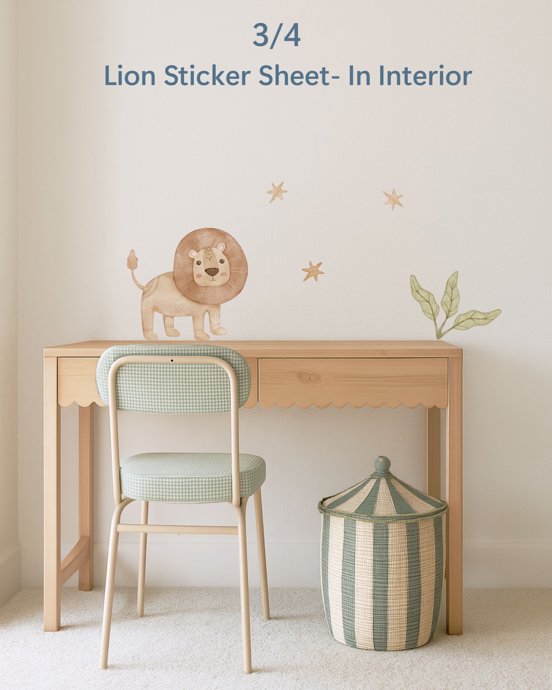 Safari Party Favors for Kids | Fabric Wall Decals Gift Set of 4 | Nursery Decor