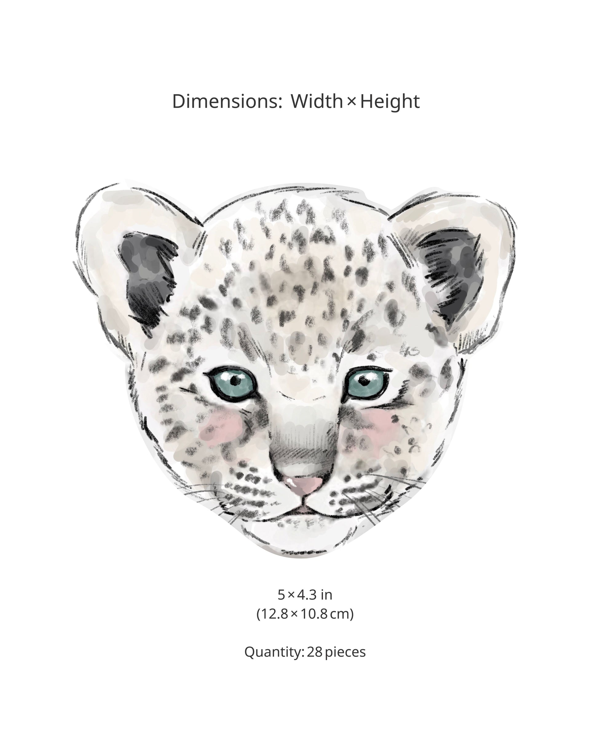 Snow Leopard Fabric Wall Decals