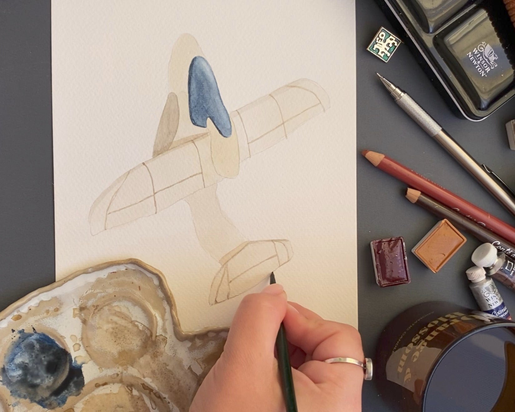 Airplane & Stars Fabric Wall Decals