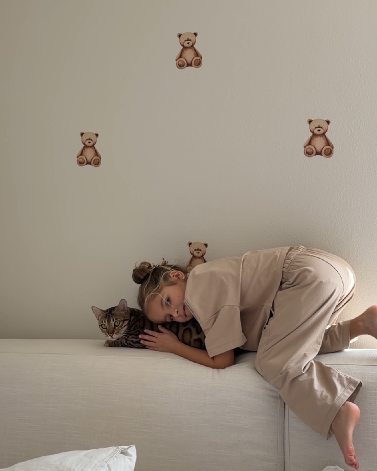 Teddy Bear Fabric Wall Decals for Nursery | Animal Wall Stickers with Name Option