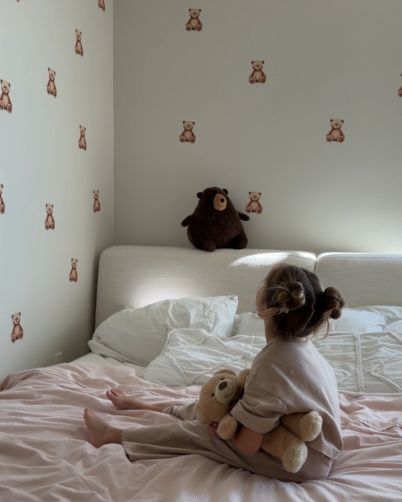 Teddy Bear Fabric Wall Decals for Nursery | Animal Wall Stickers with Name Option