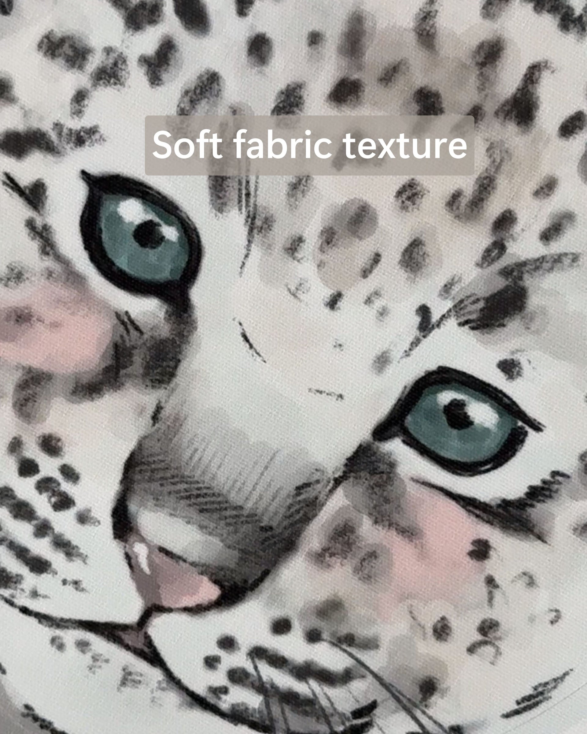 Snow Leopard Fabric Wall Decals for Nursery | Animal Wall Stickers with Name Option