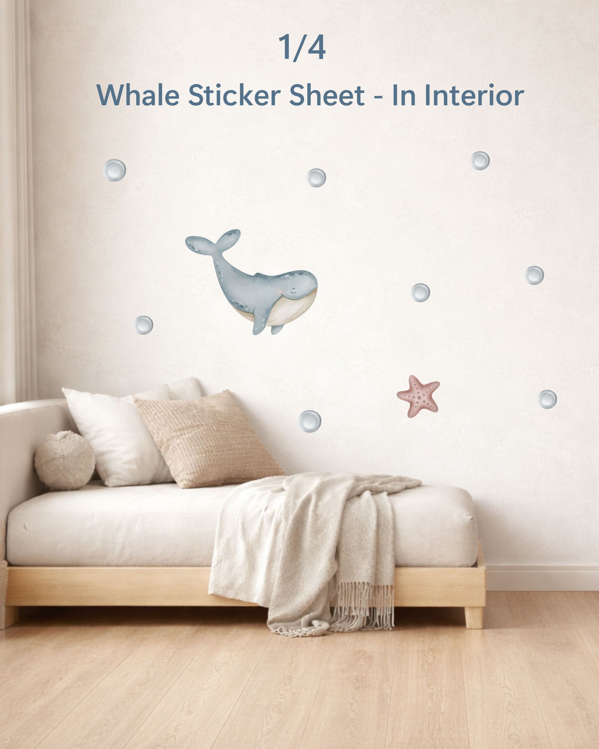 Ocean Party Favors for Kids | Fabric Wall Decals Gift Set of 4 | Nursery Decor