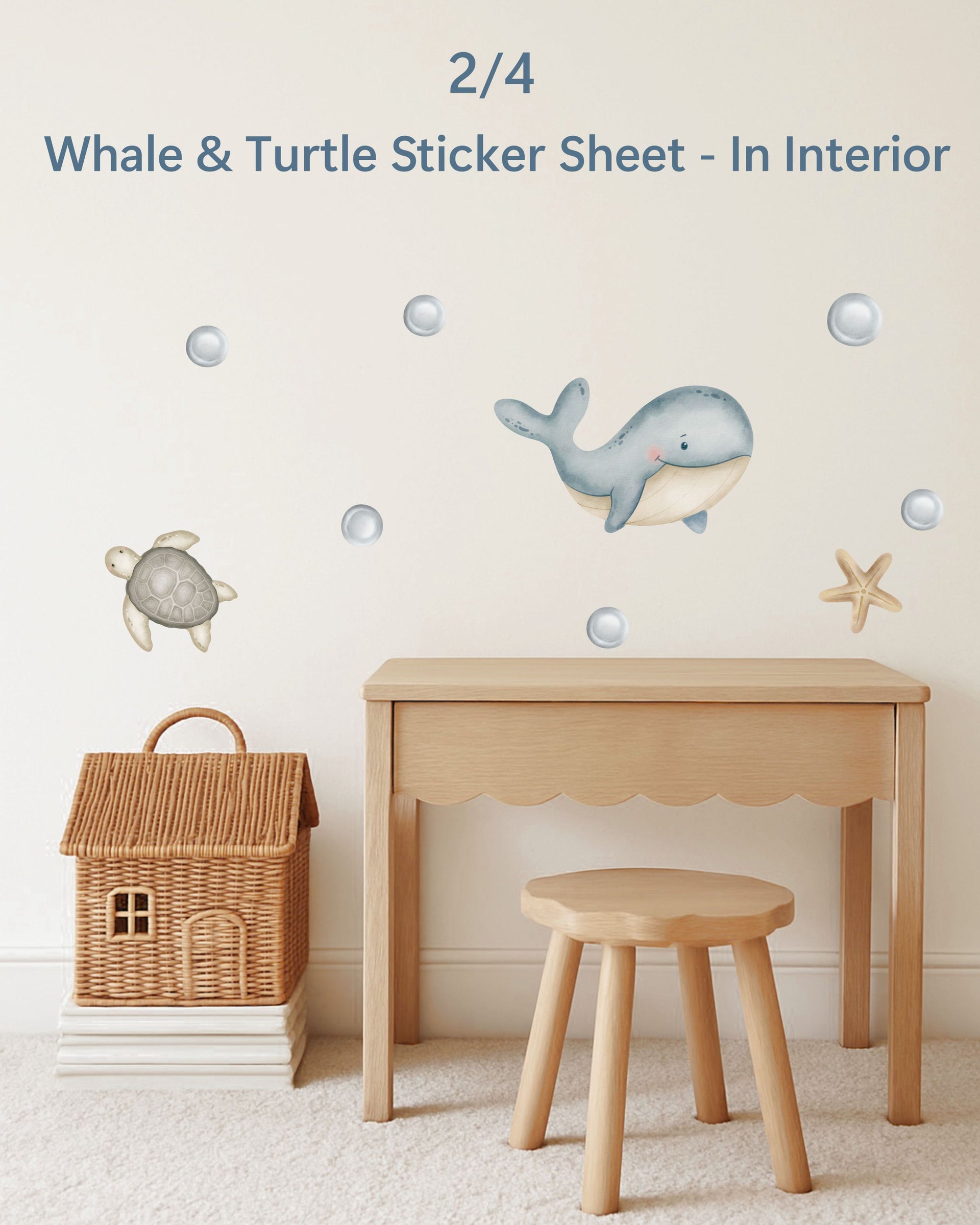 Ocean Party Favors for Kids | Fabric Wall Decals Gift Set of 4 | Nursery Decor