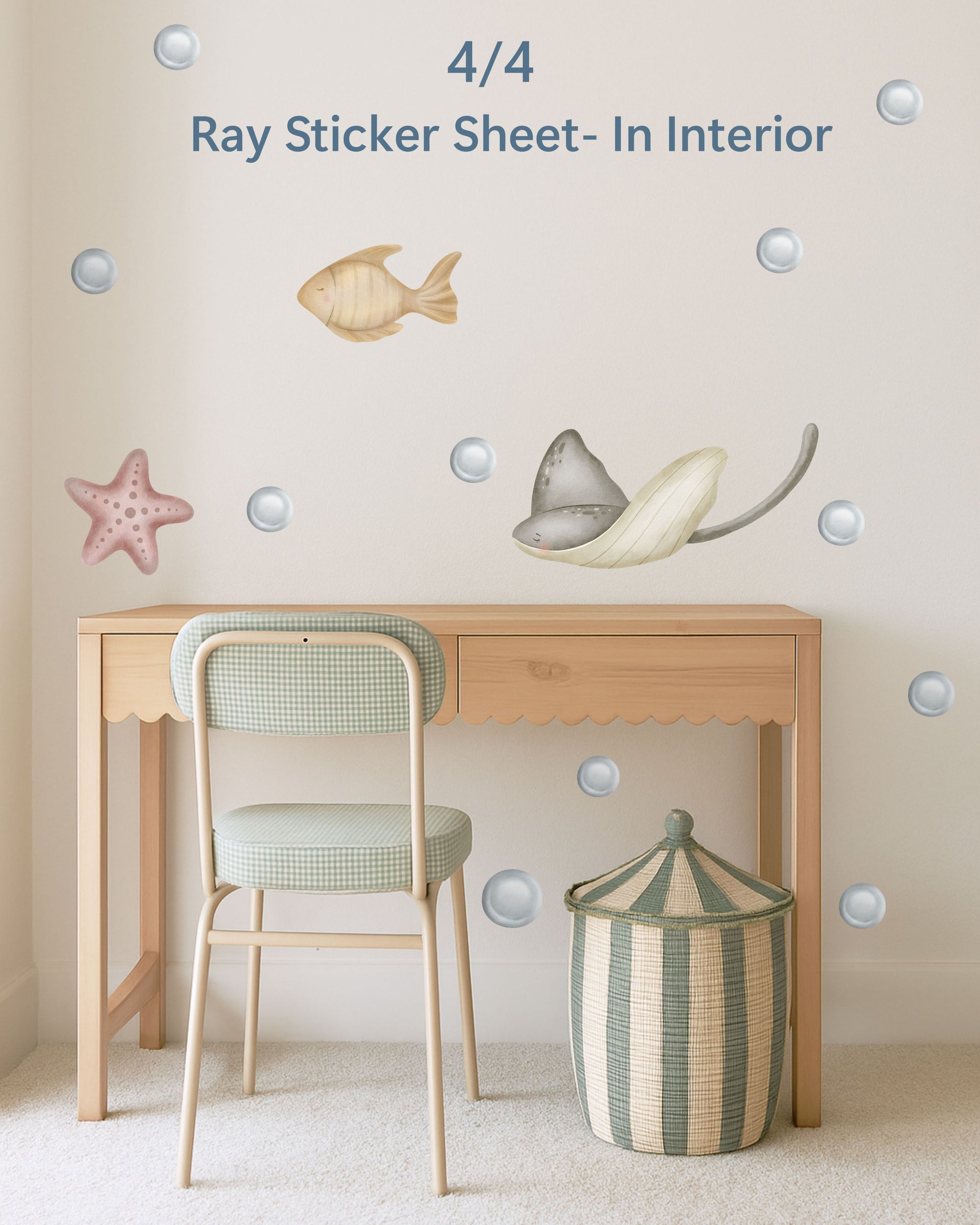 Ocean Party Favors for Kids | Fabric Wall Decals Gift Set of 4 | Nursery Decor