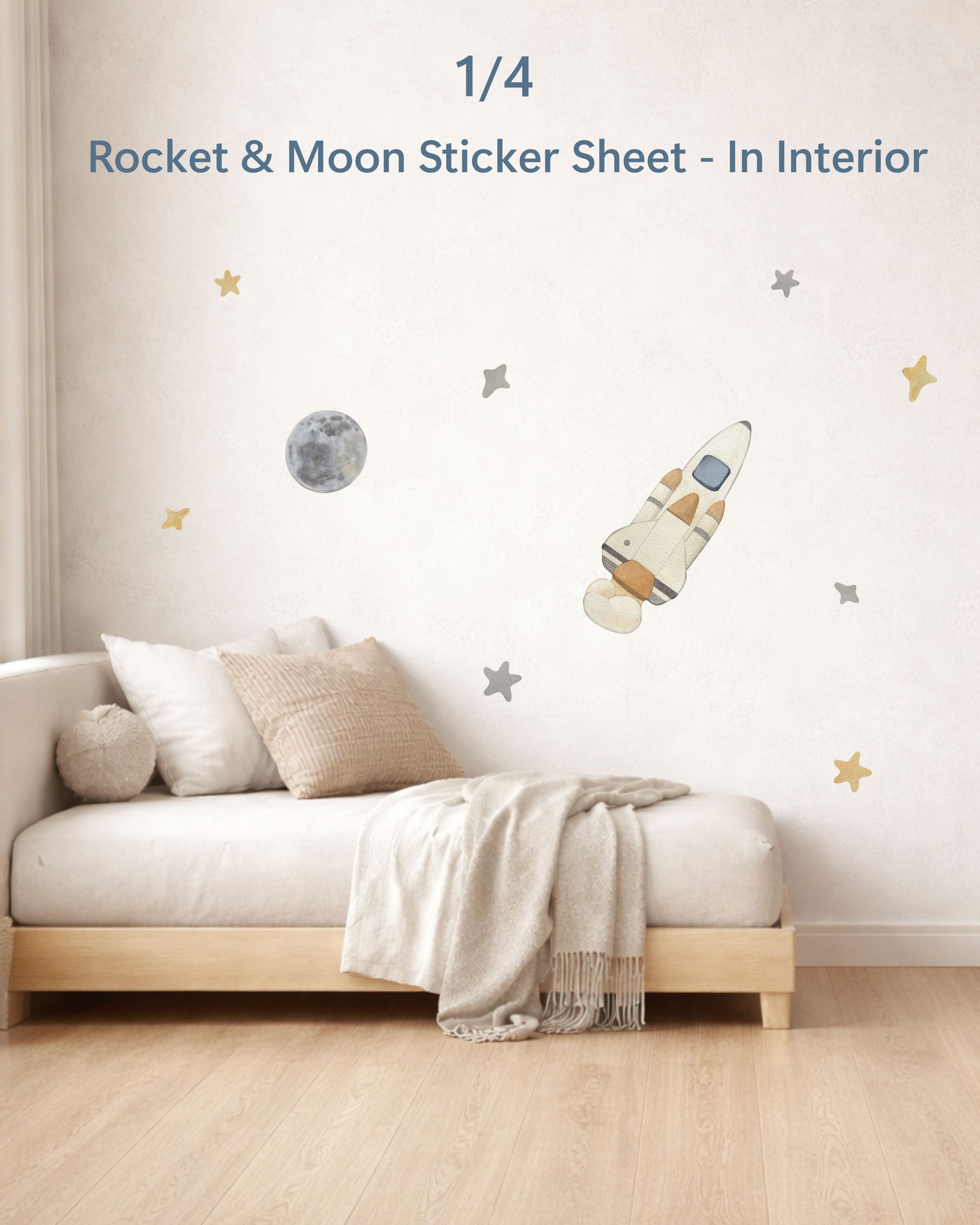 Space Party Favors for Kids | Fabric Wall Decals Gift Set of 4 | Nursery Decor