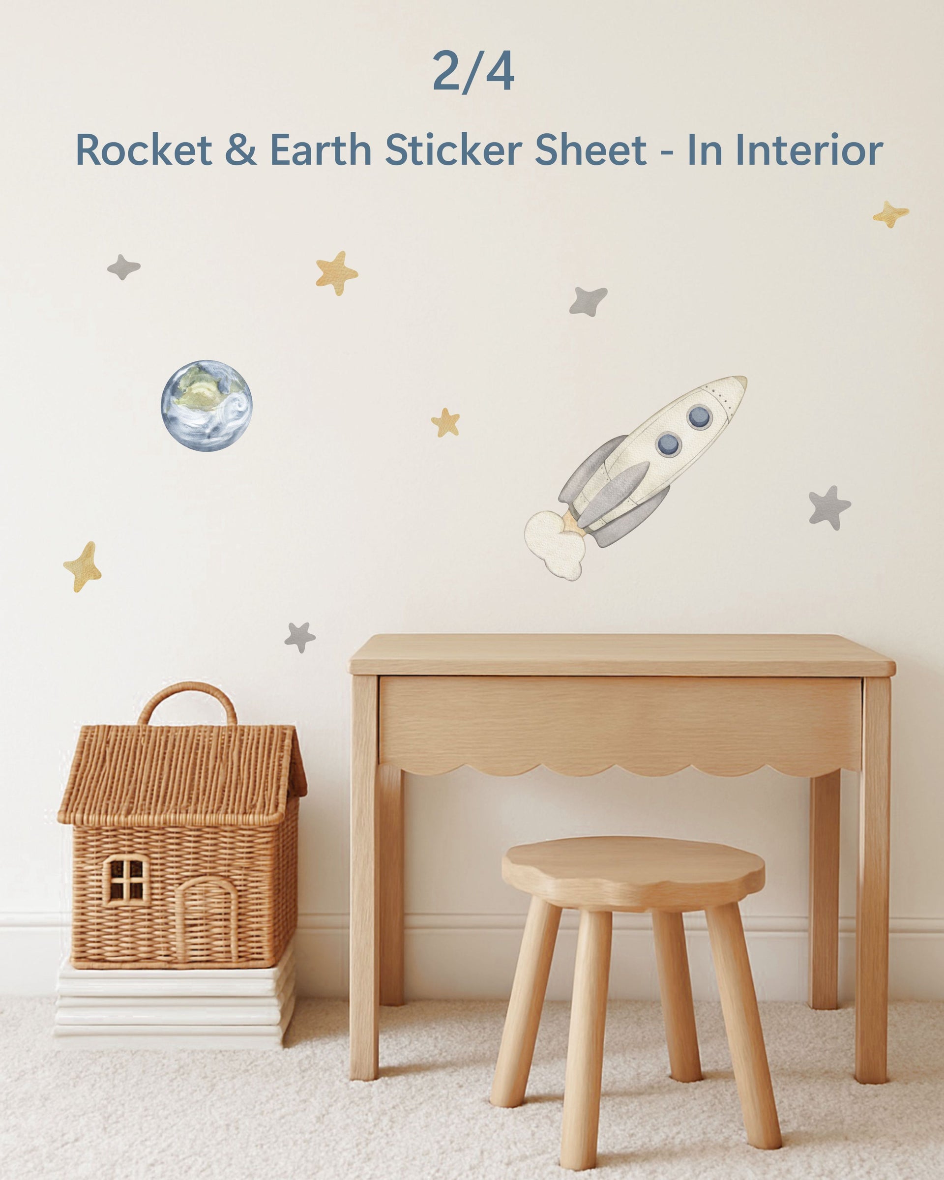 Space Party Favors for Kids | Fabric Wall Decals Gift Set of 4 | Nursery Decor