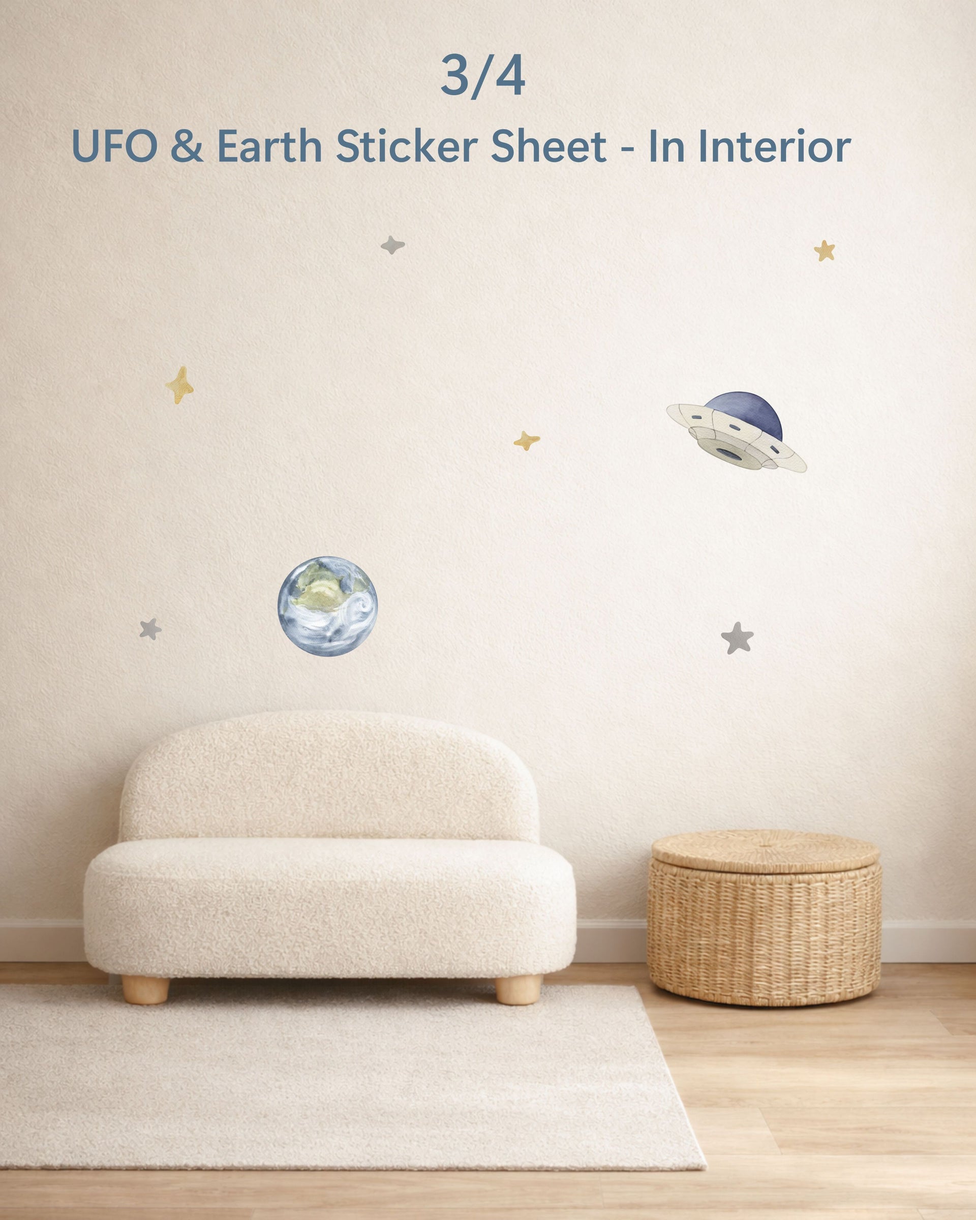 Space Party Favors for Kids | Fabric Wall Decals Gift Set of 4 | Nursery Decor