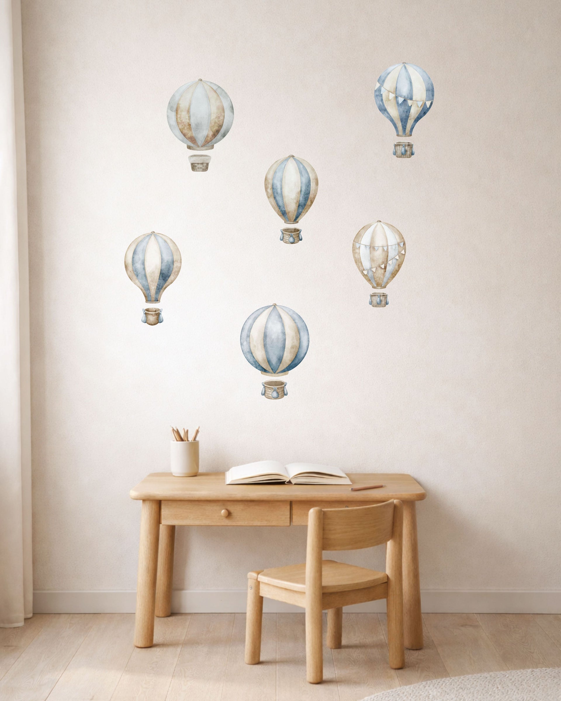 Hot Air Balloon Fabric Wall Decals for Nursery | Wall Stickers with Name Option