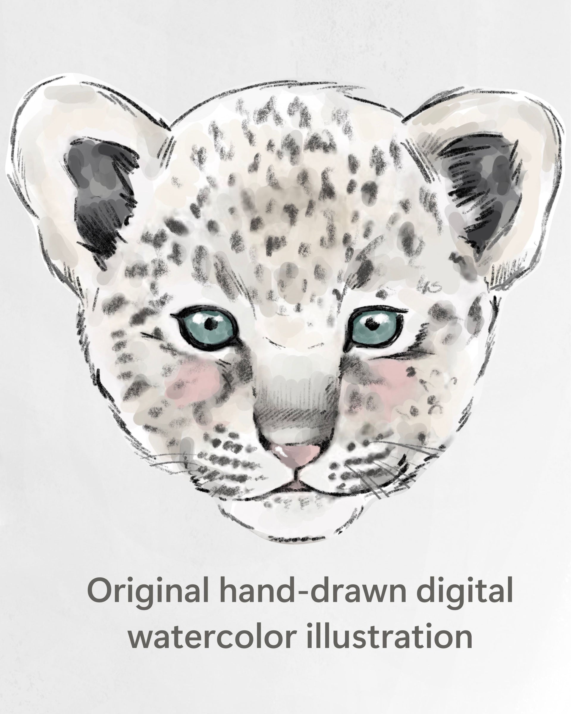 Snow Leopard Fabric Wall Decals for Nursery | Animal Wall Stickers with Name Option