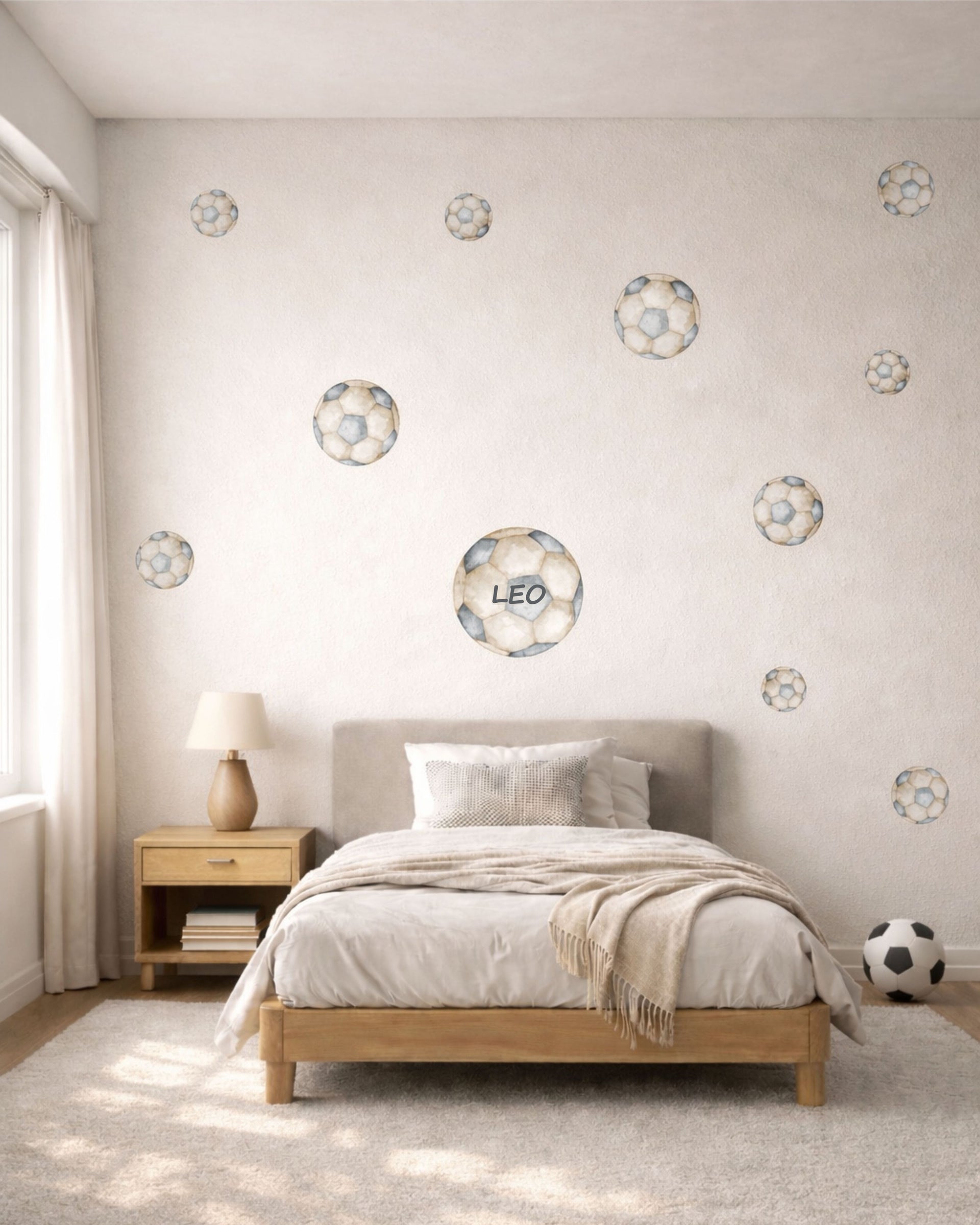 Soccer Ball Fabric Wall Decals for Nursery | Wall Stickers with Name Option