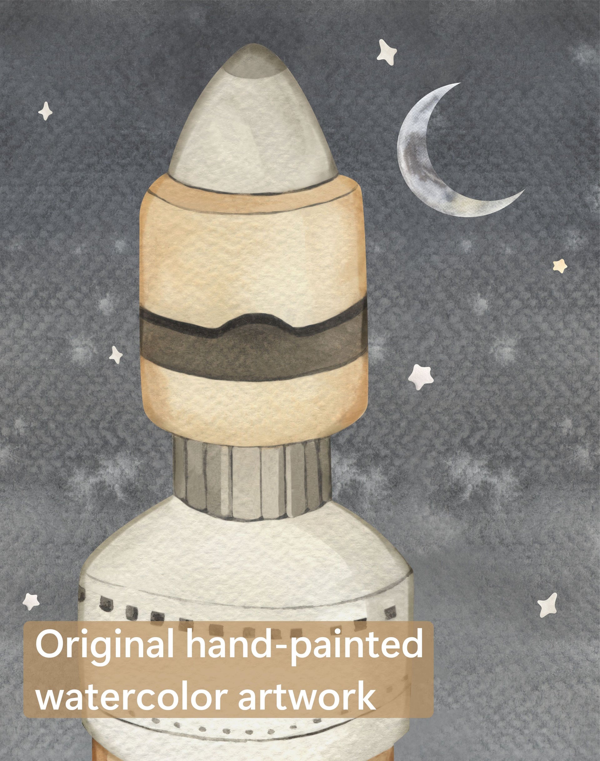 Rocket Growth Chart Fabric Wall Decals for Nursery | Space Wall Stickers with Name Option