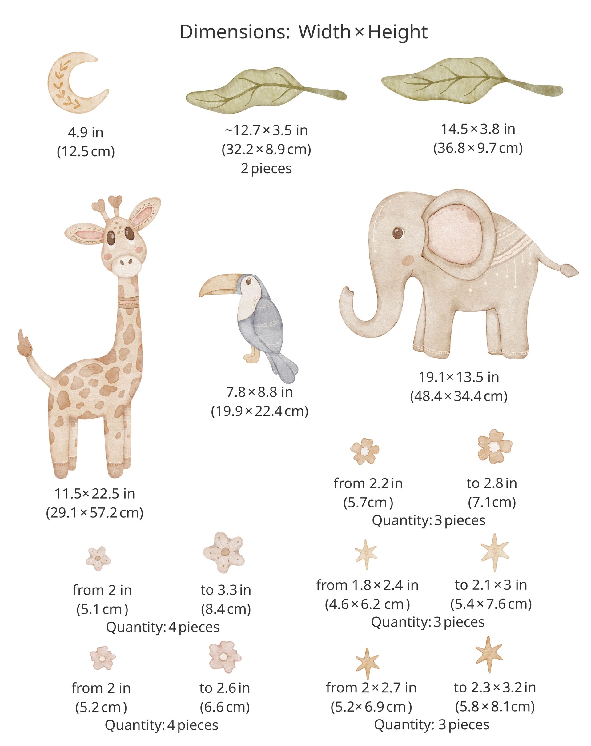 Safari Friends Fabric Wall Decals