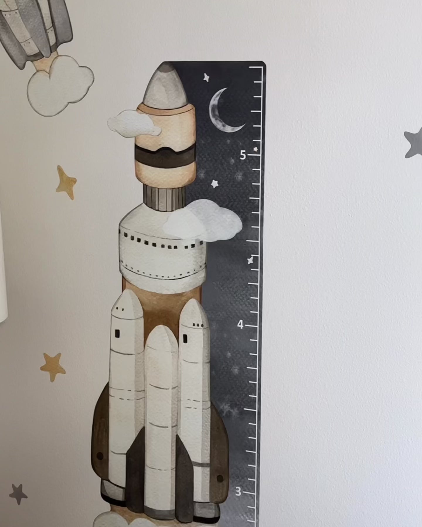 Space Growth Chart Fabric Wall Decals - Rocket